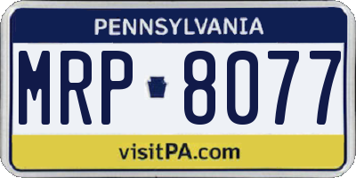 PA license plate MRP8077