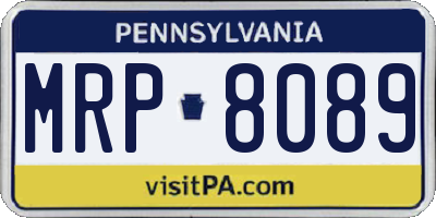 PA license plate MRP8089