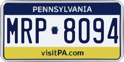 PA license plate MRP8094