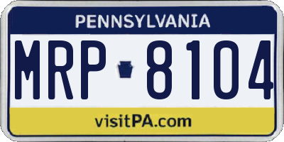 PA license plate MRP8104