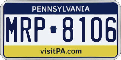PA license plate MRP8106