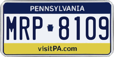 PA license plate MRP8109