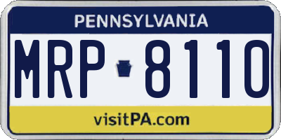 PA license plate MRP8110