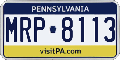 PA license plate MRP8113