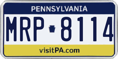 PA license plate MRP8114