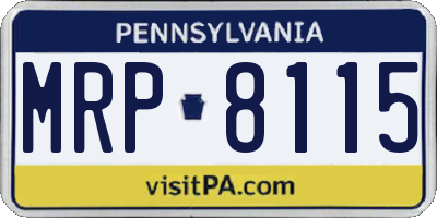 PA license plate MRP8115