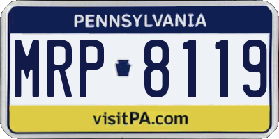 PA license plate MRP8119