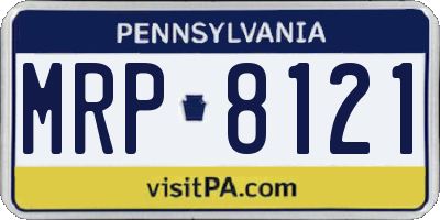 PA license plate MRP8121
