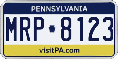PA license plate MRP8123