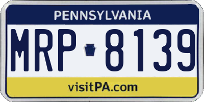 PA license plate MRP8139