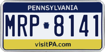 PA license plate MRP8141