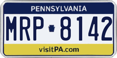 PA license plate MRP8142