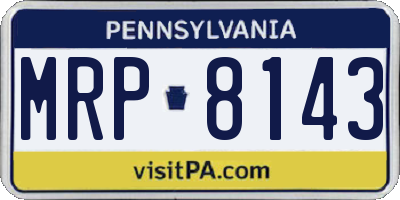 PA license plate MRP8143