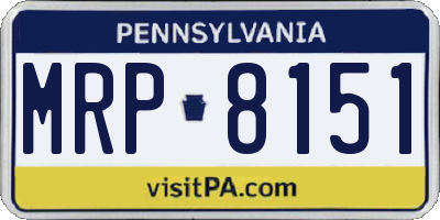 PA license plate MRP8151