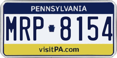 PA license plate MRP8154