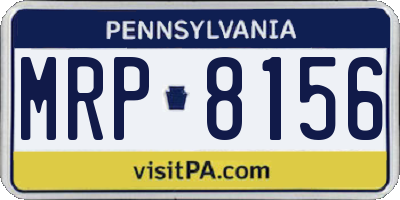 PA license plate MRP8156