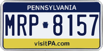 PA license plate MRP8157