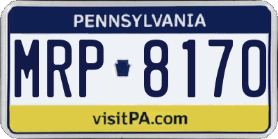 PA license plate MRP8170