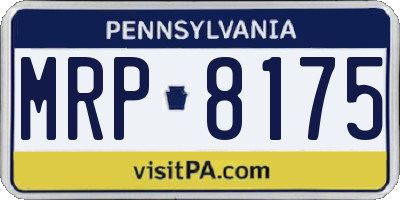 PA license plate MRP8175