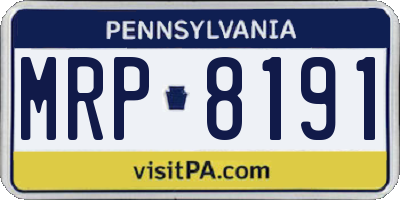 PA license plate MRP8191