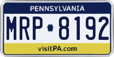 PA license plate MRP8192