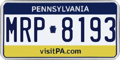 PA license plate MRP8193