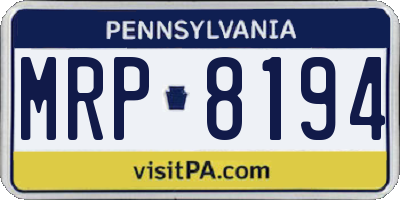 PA license plate MRP8194