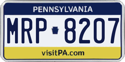 PA license plate MRP8207