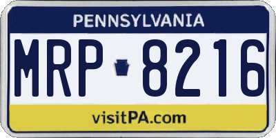 PA license plate MRP8216