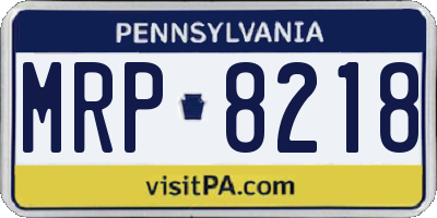PA license plate MRP8218