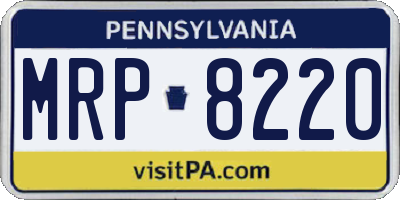 PA license plate MRP8220