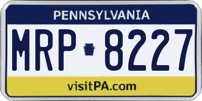 PA license plate MRP8227