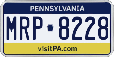 PA license plate MRP8228