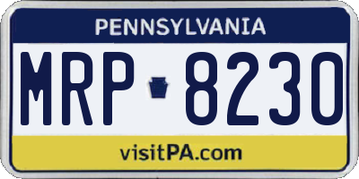 PA license plate MRP8230
