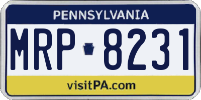 PA license plate MRP8231