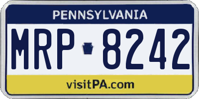 PA license plate MRP8242
