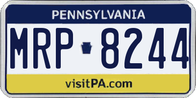PA license plate MRP8244