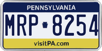 PA license plate MRP8254