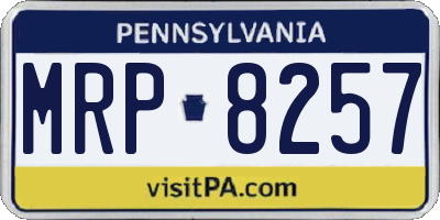 PA license plate MRP8257