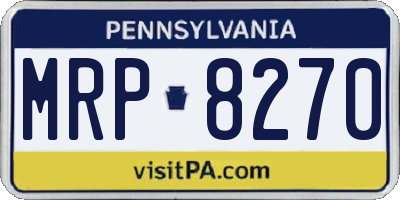 PA license plate MRP8270