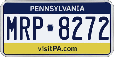 PA license plate MRP8272