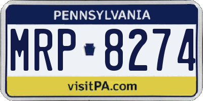 PA license plate MRP8274