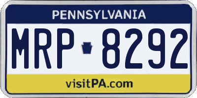 PA license plate MRP8292