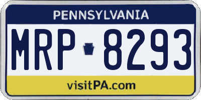 PA license plate MRP8293