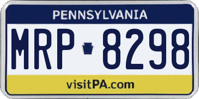 PA license plate MRP8298