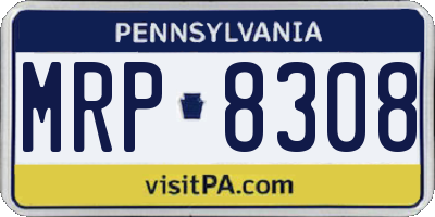 PA license plate MRP8308