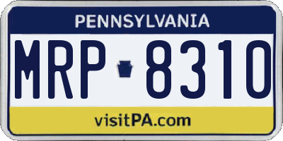 PA license plate MRP8310