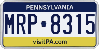 PA license plate MRP8315