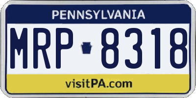 PA license plate MRP8318