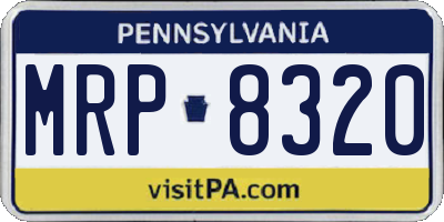 PA license plate MRP8320